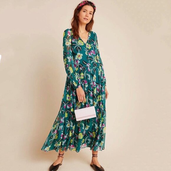 Anthropologie Delpozo Floral-Printed Dress - Picture 8 of 9